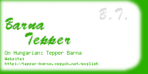 barna tepper business card
